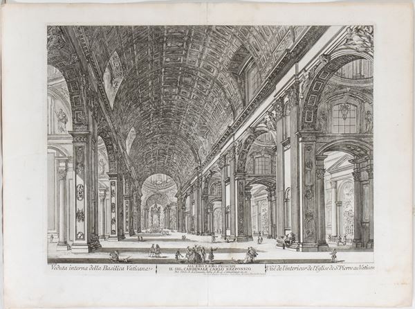 Jean Barbault - Veduta interna della Basilica Vaticana