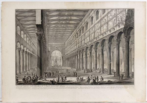 Giovanni Battista Piranesi - Spaccato interno detta Basilica di S. Paolo fuori delle mura