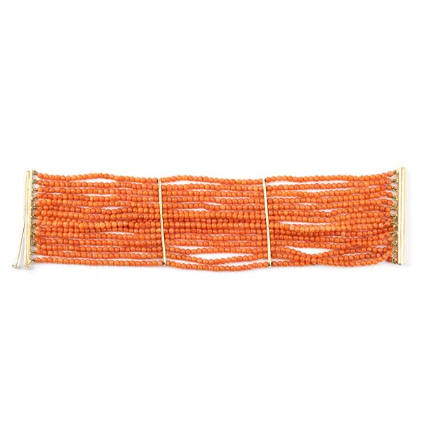 Mediterranean coral gold bracelet