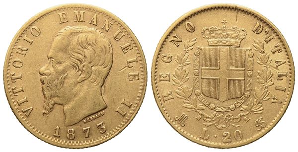 REGNO D'ITALIA. Milano. Vittorio Emanuele II (1861 - 1878). 20 lire 1873. AU (6,45 g; 21 mm)  - Auction Modern Coins - Bertolami Fine Art - Casa d'Aste