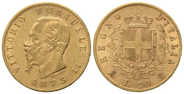 REGNO D'ITALIA. Milano. Vittorio Emanuele II (1861 - 1878). 20 lire 1873. Au (6,45 g; 21 mm)  - Auction Modern Coins - Bertolami Fine Art - Casa d'Aste