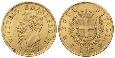 Regno D'italia. Torino. Vittorio Emanuele II (1861 - 1878). 10 Lire 1863. Au (3,25 G; 18,2 MM)