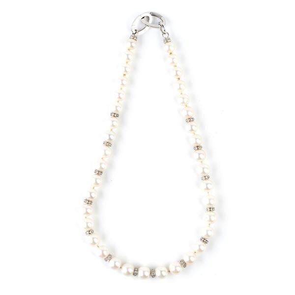 Australian pearl diamond gold necklace 