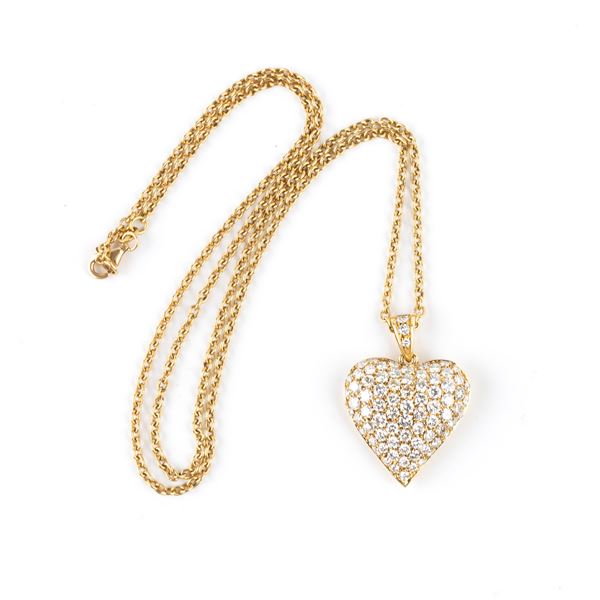 Diamond gold necklace pendant