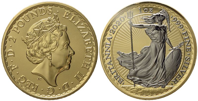 Inghilterra. Elisabetta II (1952 - 2022). 2 Pounds 2020 "britannia", Ag (31,1 G; 39 MM)