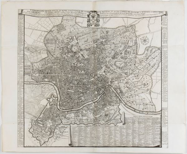 Antonio Barbey - New Plan of the City of Rome with Index of Temples, Palaces and Other Ancient and Modern Buildings...