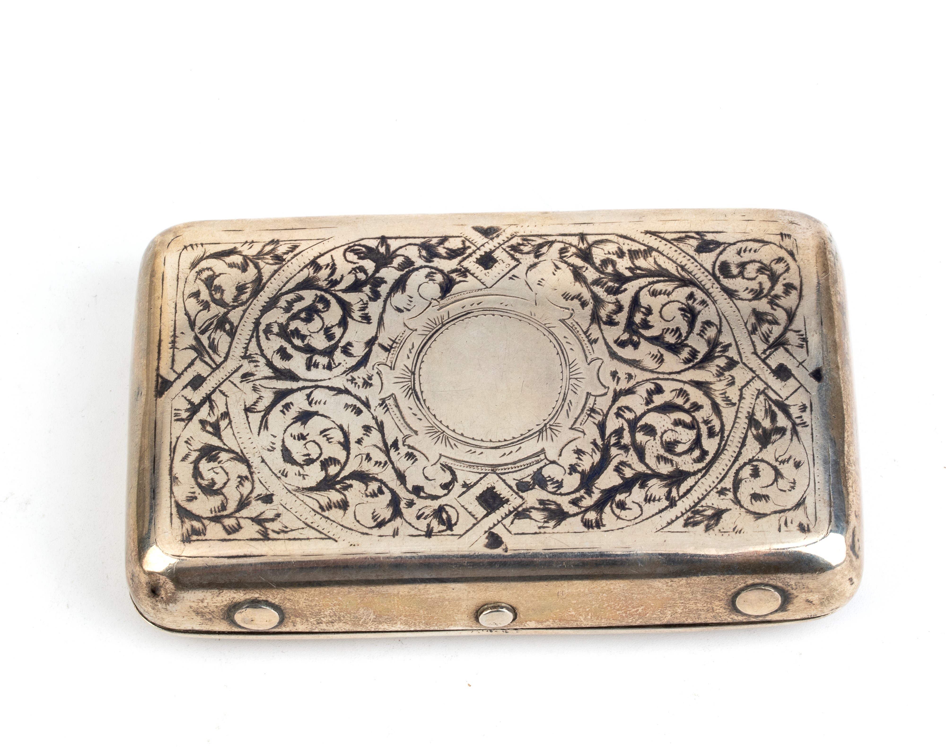 Tabacchiera russa, argento con niello (Mosca, 1880-1890)