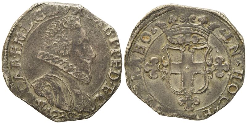 Savoia. Vercelli. Carlo Emanuele i (1580-1630). 2 Fiorini 1626. Mi (5,80 G; 7,07 MM)