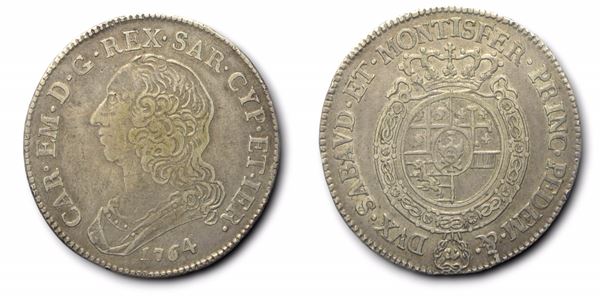 REGNO DI SARDEGNA. Torino. Carlo Emanuele III (1730-1773). Mezzo scudo 1764. Ag.  - Auction Modern Coins - Bertolami Fine Art - Casa d'Aste