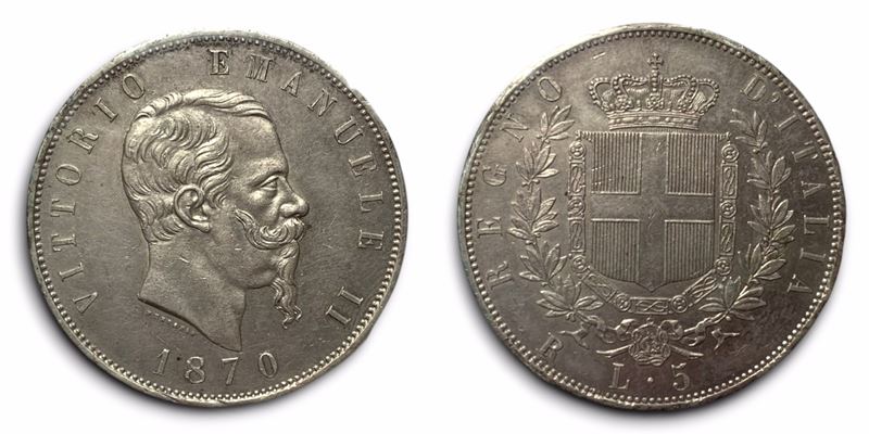 Regno D'italia. Roma. Vittorio Emanuele II (1861-1878). 5 Lire 1870. Ag