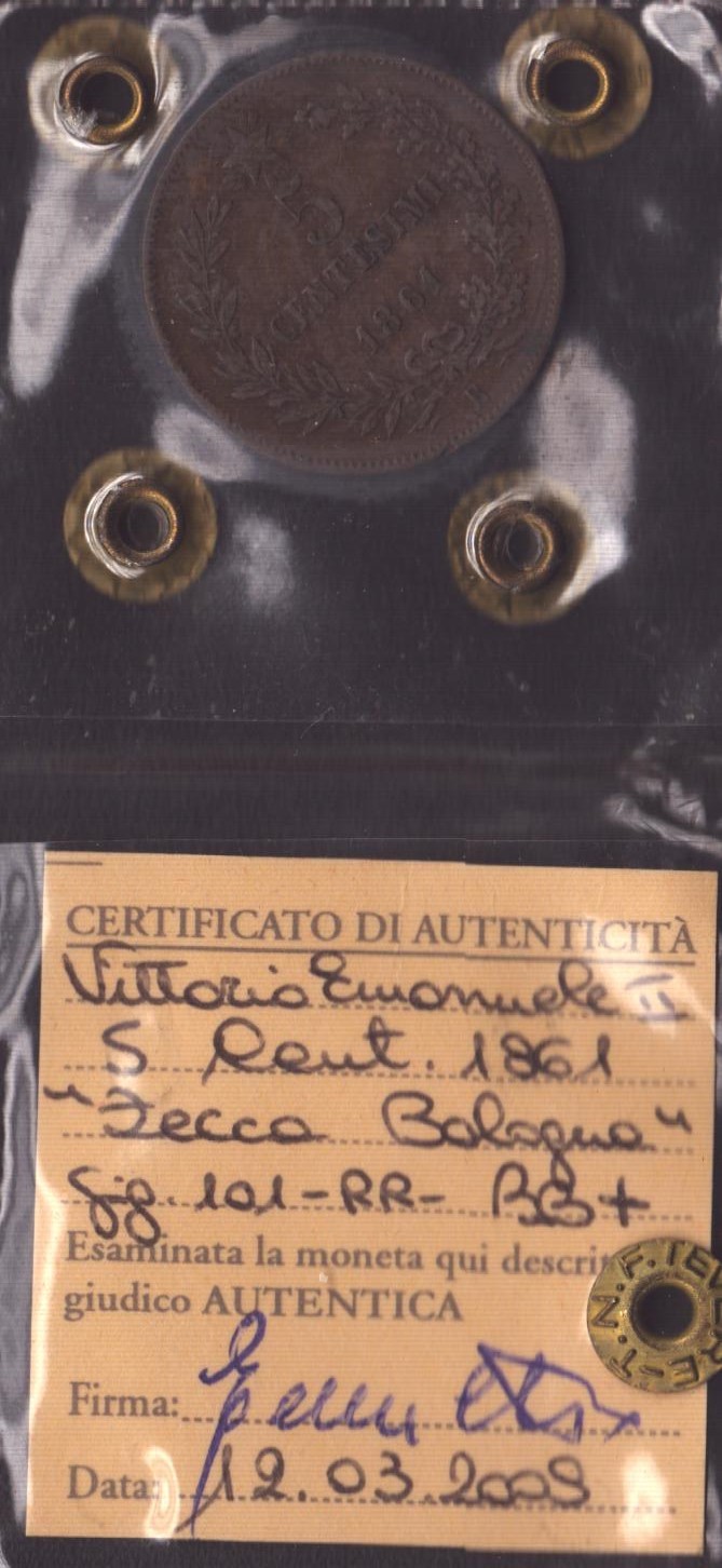 Regno D'italia. Bologna. Vittorio Emanuele II (1861-1878). 5 Centesimi 1861. Cu