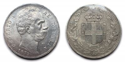 Regno D'italia. Umberto i (1878-1900). 5 Lire 1879. Ag