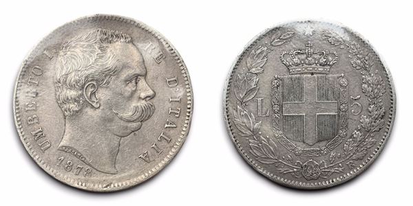 REGNO D'ITALIA. Umberto I (1878-1900). 5 Lire 1878. Ag