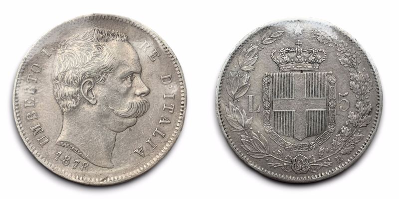 Regno D'italia. Umberto i (1878-1900). 5 Lire 1878. Ag