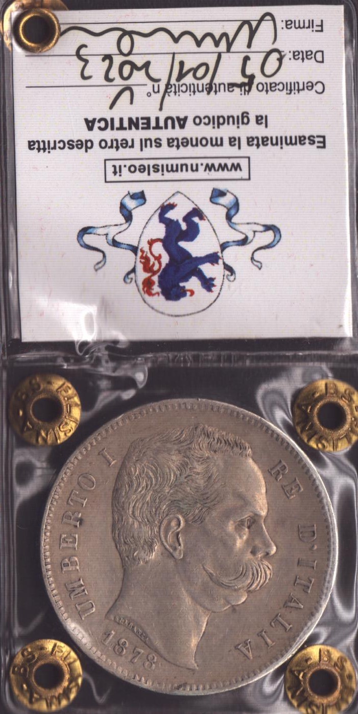 Regno D'italia. Umberto i (1878-1900). 5 Lire 1878. Ag