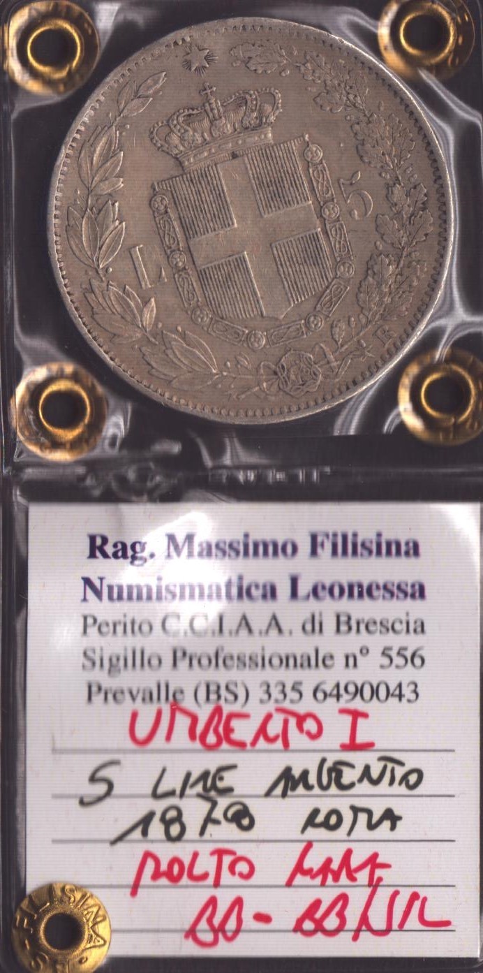 Regno D'italia. Umberto i (1878-1900). 5 Lire 1878. Ag