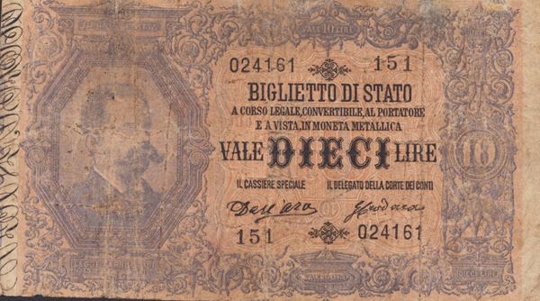 REGNO D'ITALIA. Umberto I (1878-1900). 10 Lire 16-07-1883 "doppia effige"