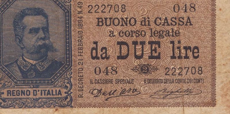 Regno D'italia. Umberto i (1878-1900). 2 Lire 15-02-1897