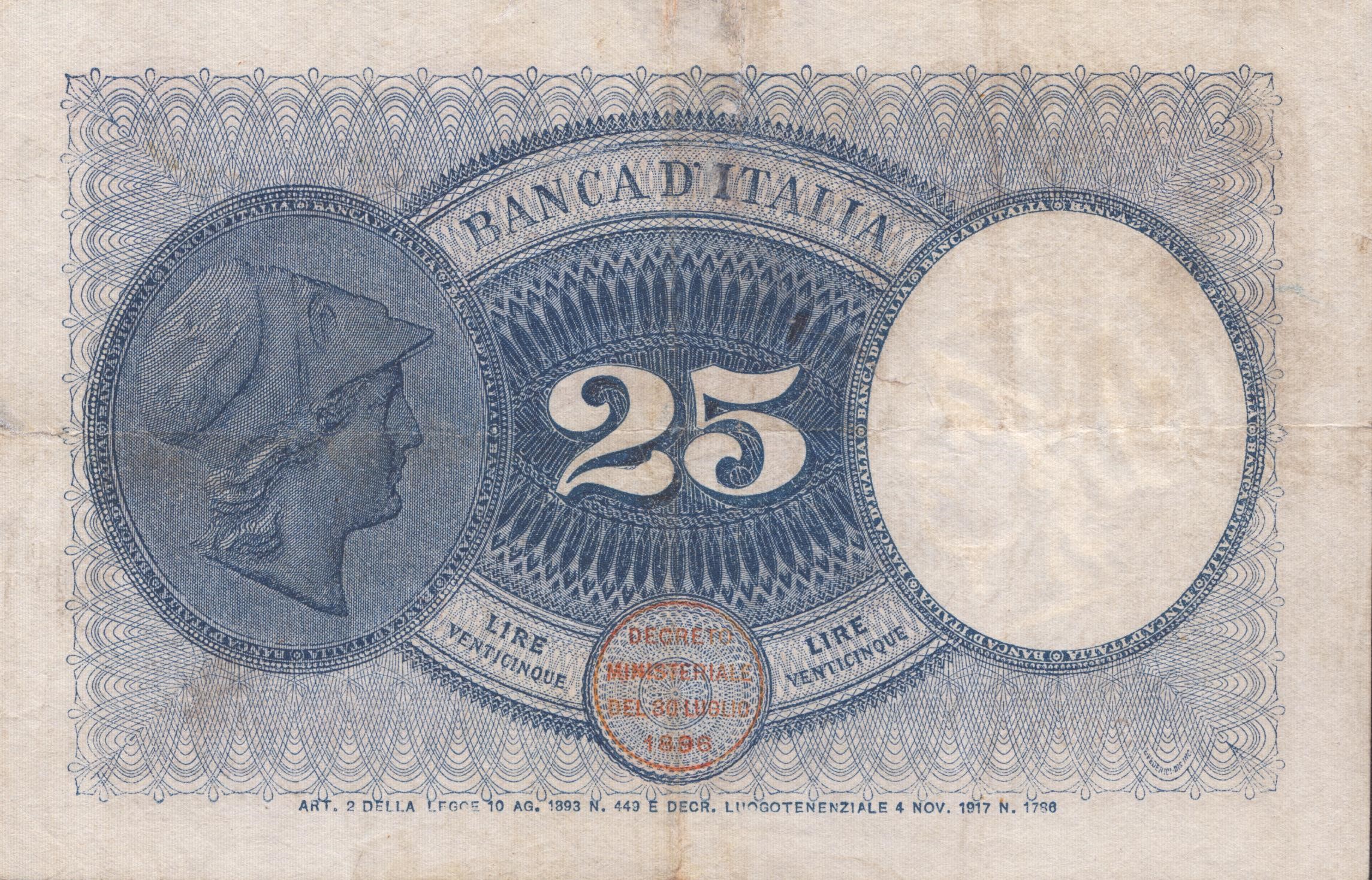 Regno D'italia. Vittorio Emanuele III (1900-1943). 25 Lire "aquila Latina" 12-05-1919