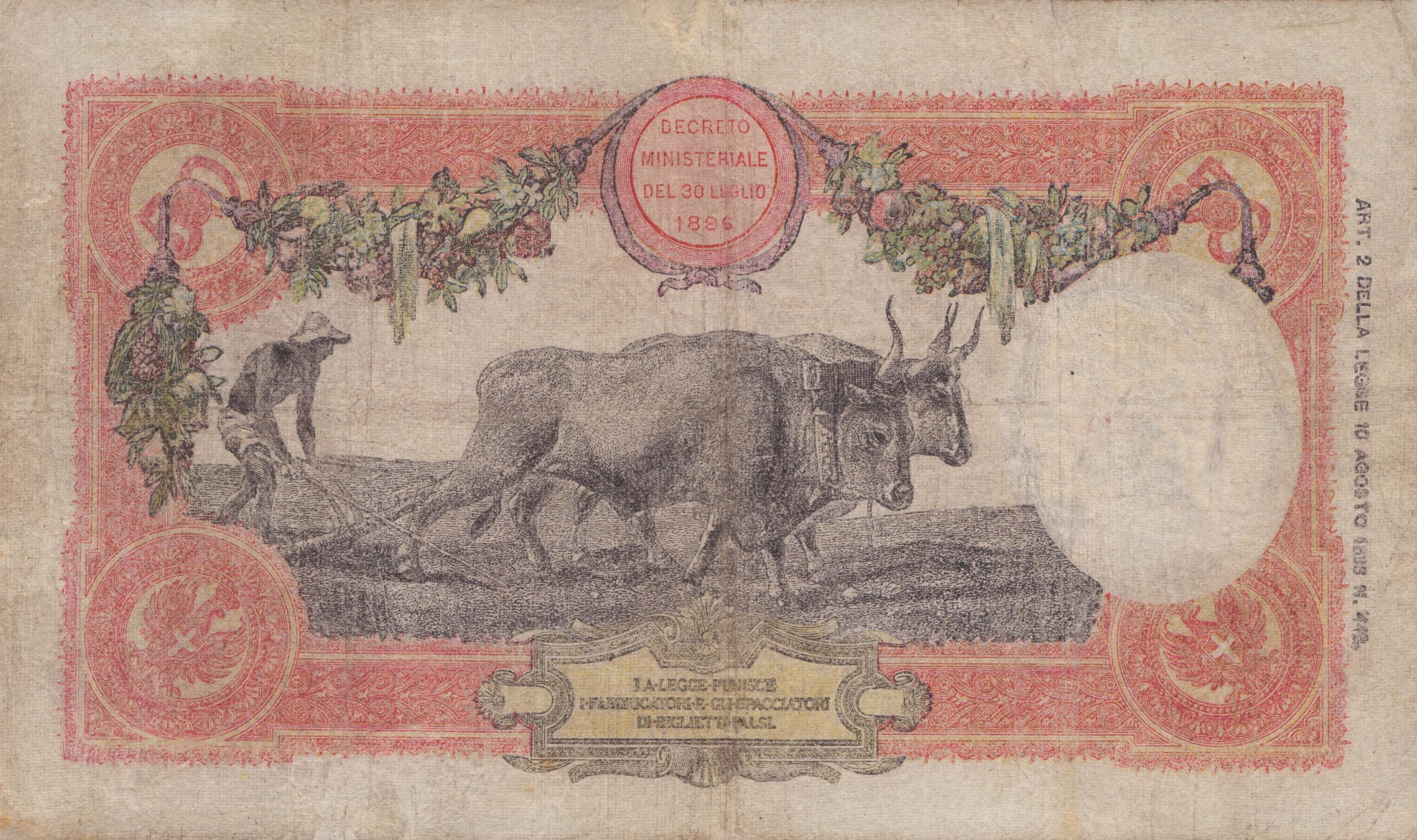 Regno D'italia. Vittorio Emanuele III (1900-1943). 50 Lire "buoi" 04-10-1918