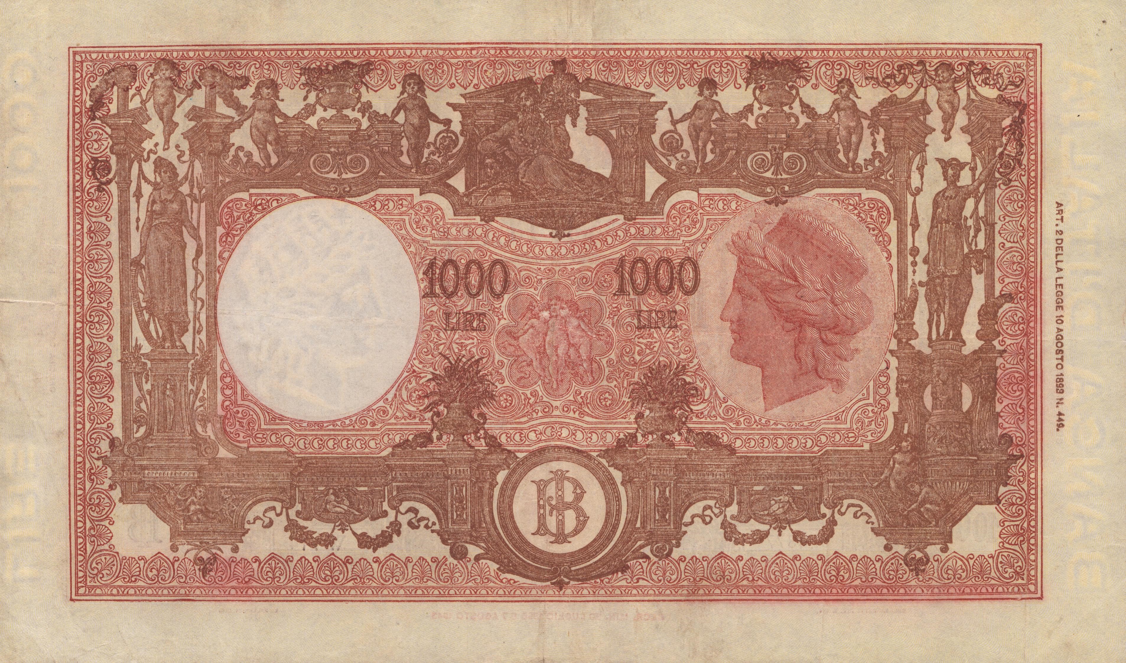 Repubblica Italiana. 1000 Lire "grande M - b.I." 12-07-1946