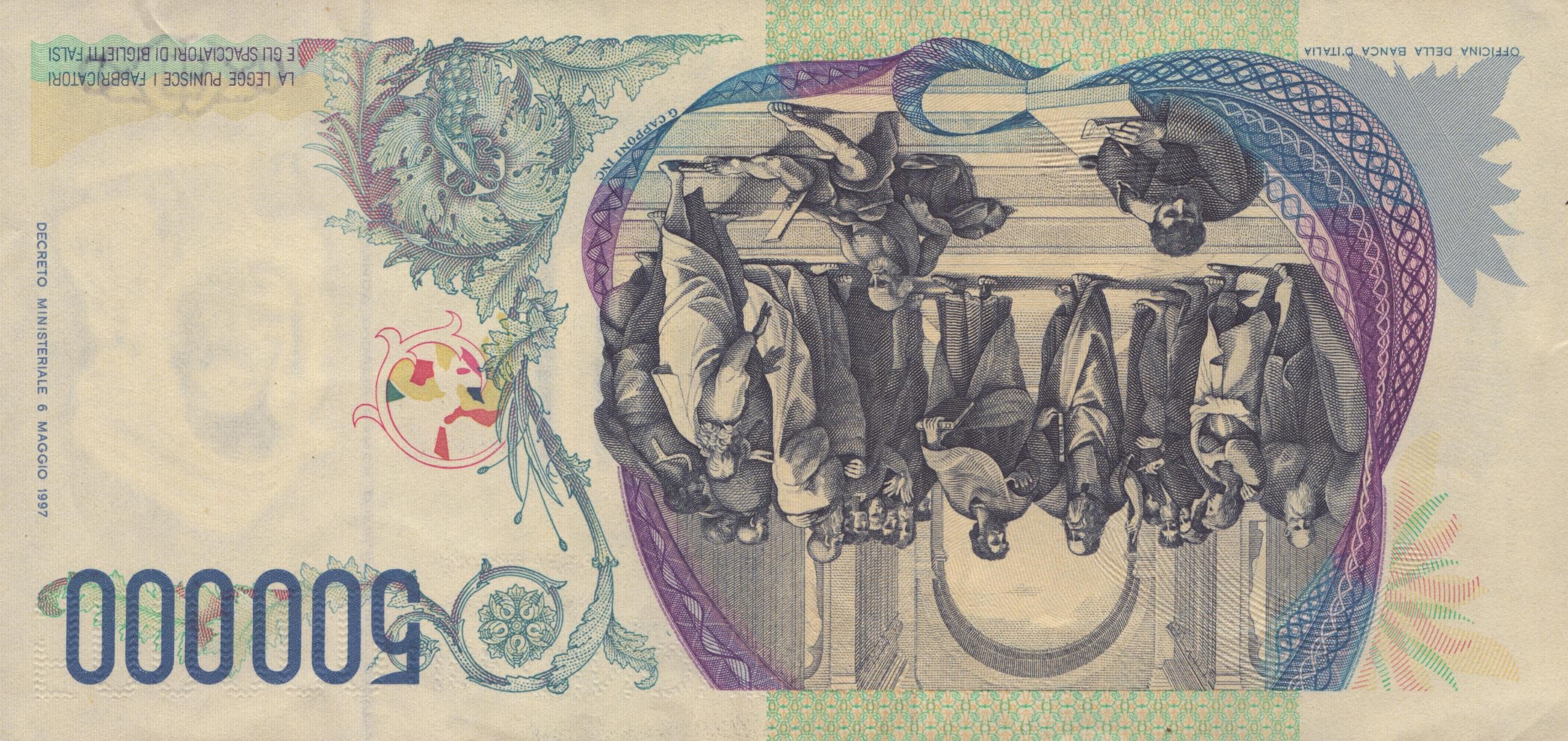 Repubblica Italiana. 500000 Lire "raffaello Sanzio" 13-05-1997