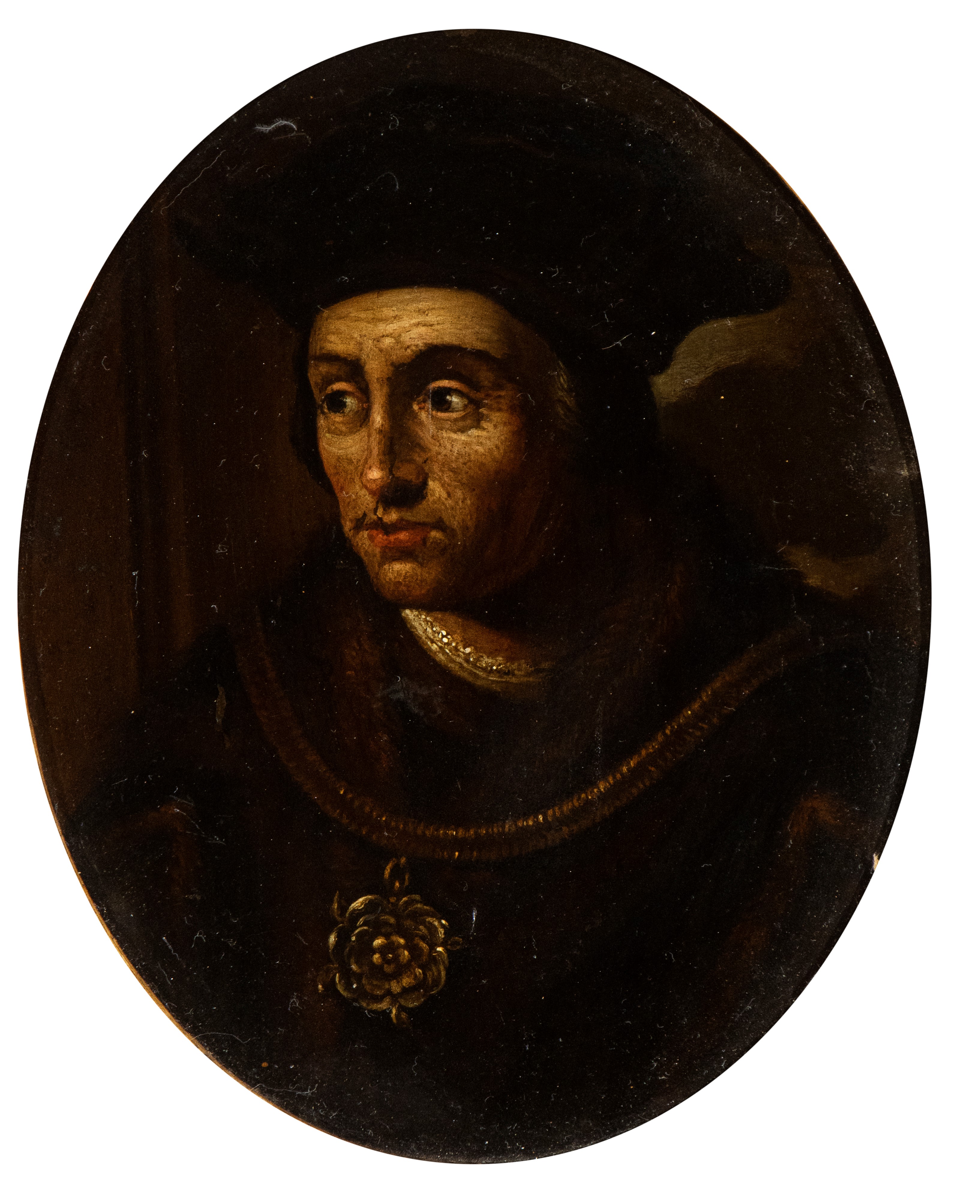 Artista Fiammingo, XVII Secolo - A) Ritratto Virile con Cappello e Piuma; B) Ritratto Virile con ...
