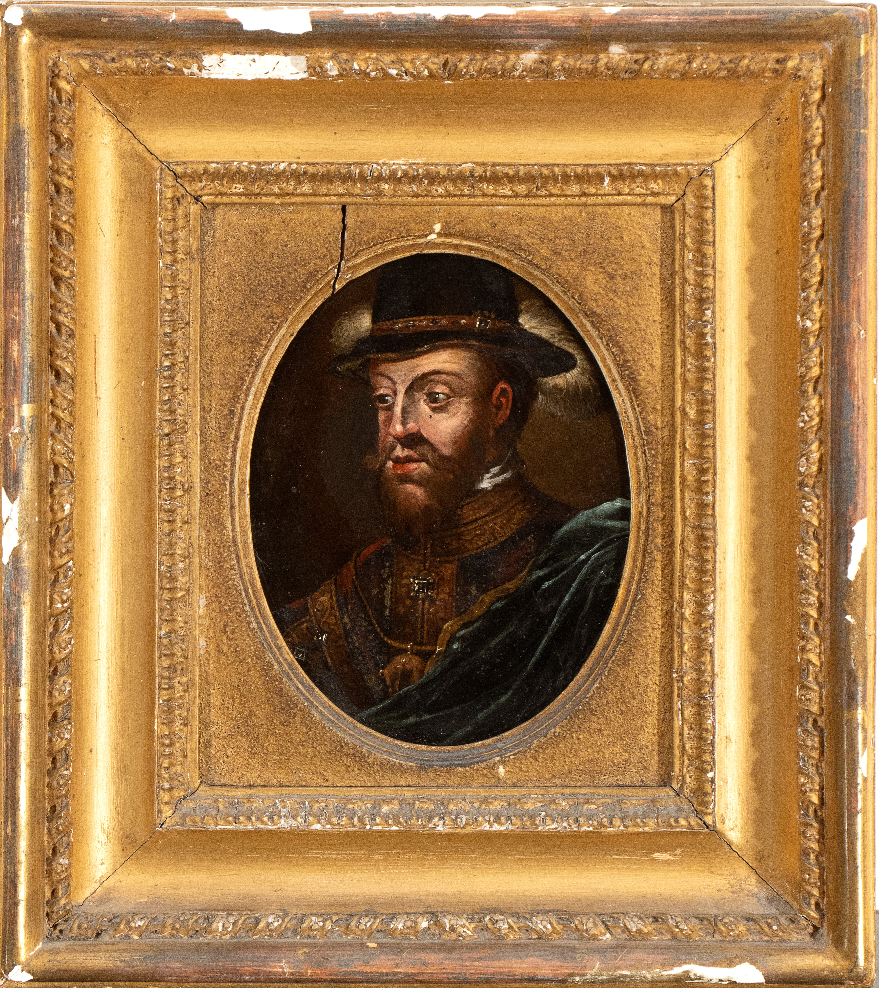 Artista Fiammingo, XVII Secolo - A) Ritratto Virile con Cappello e Piuma; B) Ritratto Virile con ...