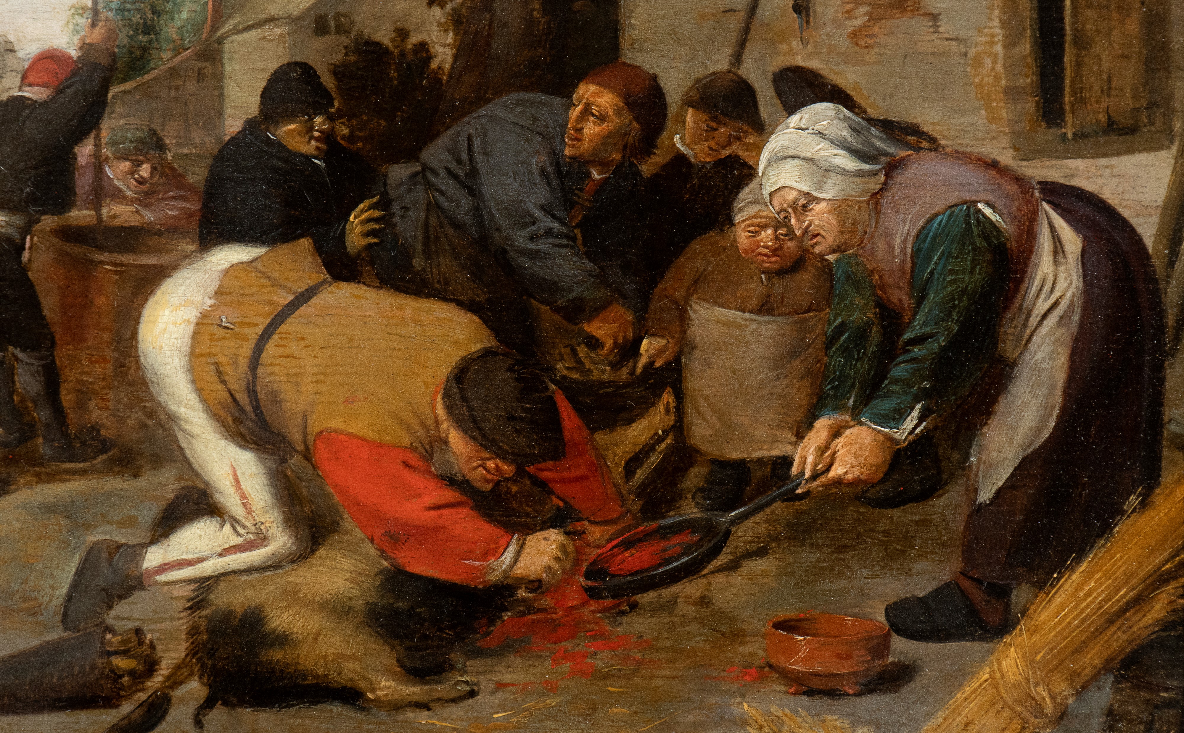 Artista Fiammingo, XVII Secolo - L'uccisione del Maiale
