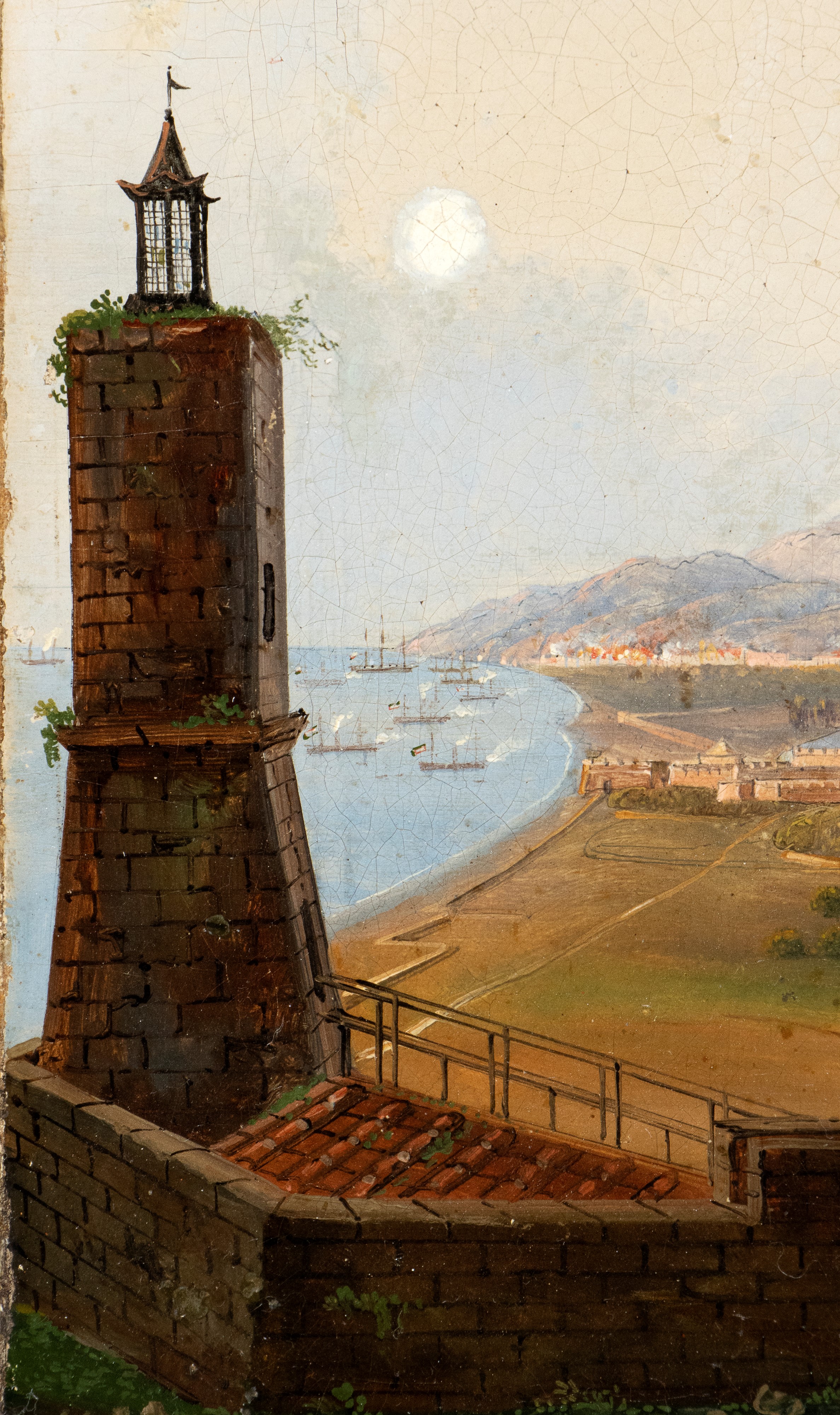 Artista Attivo in Sicilia, XVIII Secolo - Veduta di Messina con i Laghi di Ganzirri