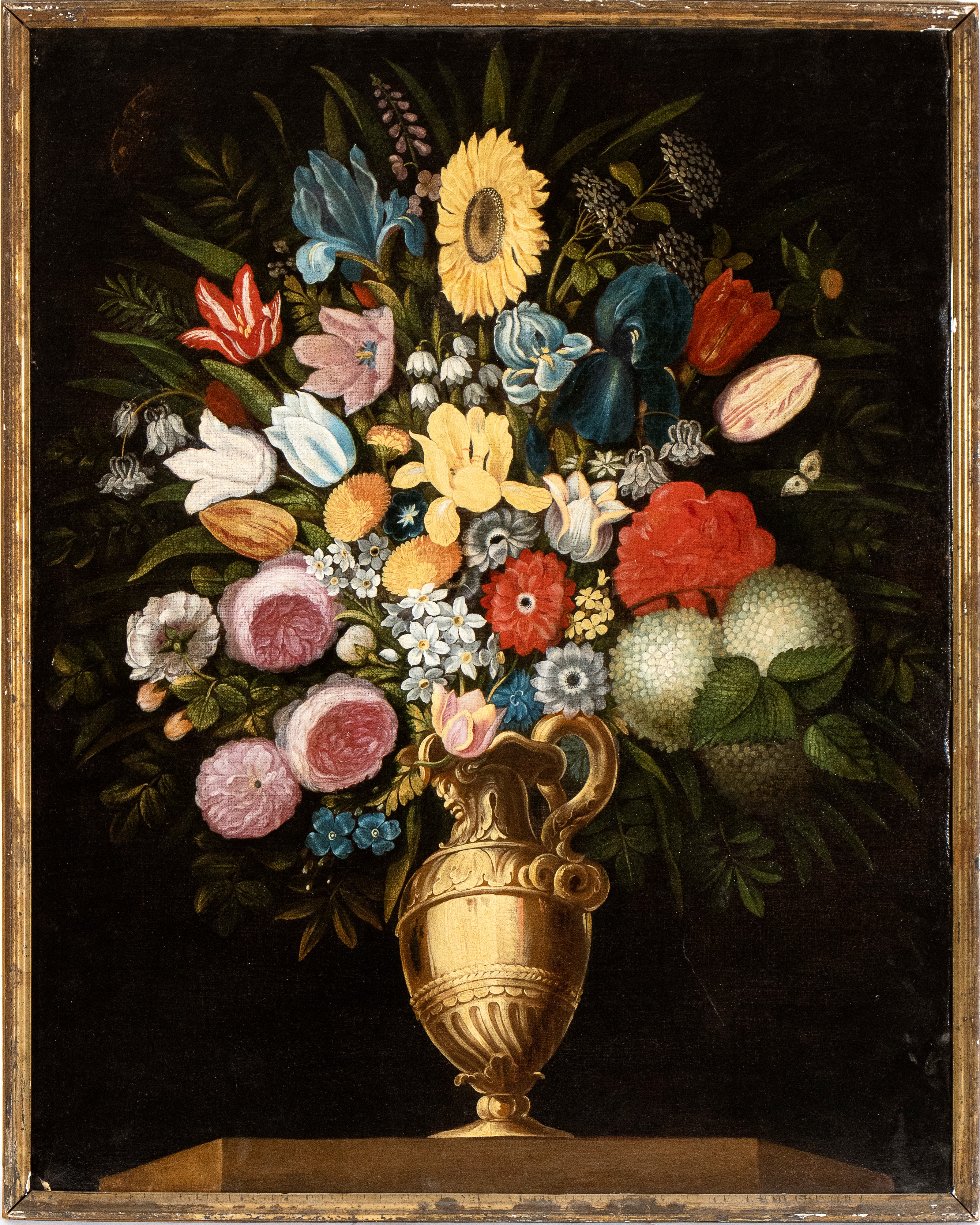 Artista Attivo a Roma, Prima Metà XVII Secolo - Vaso di Fiori Entro Vaso Dorato