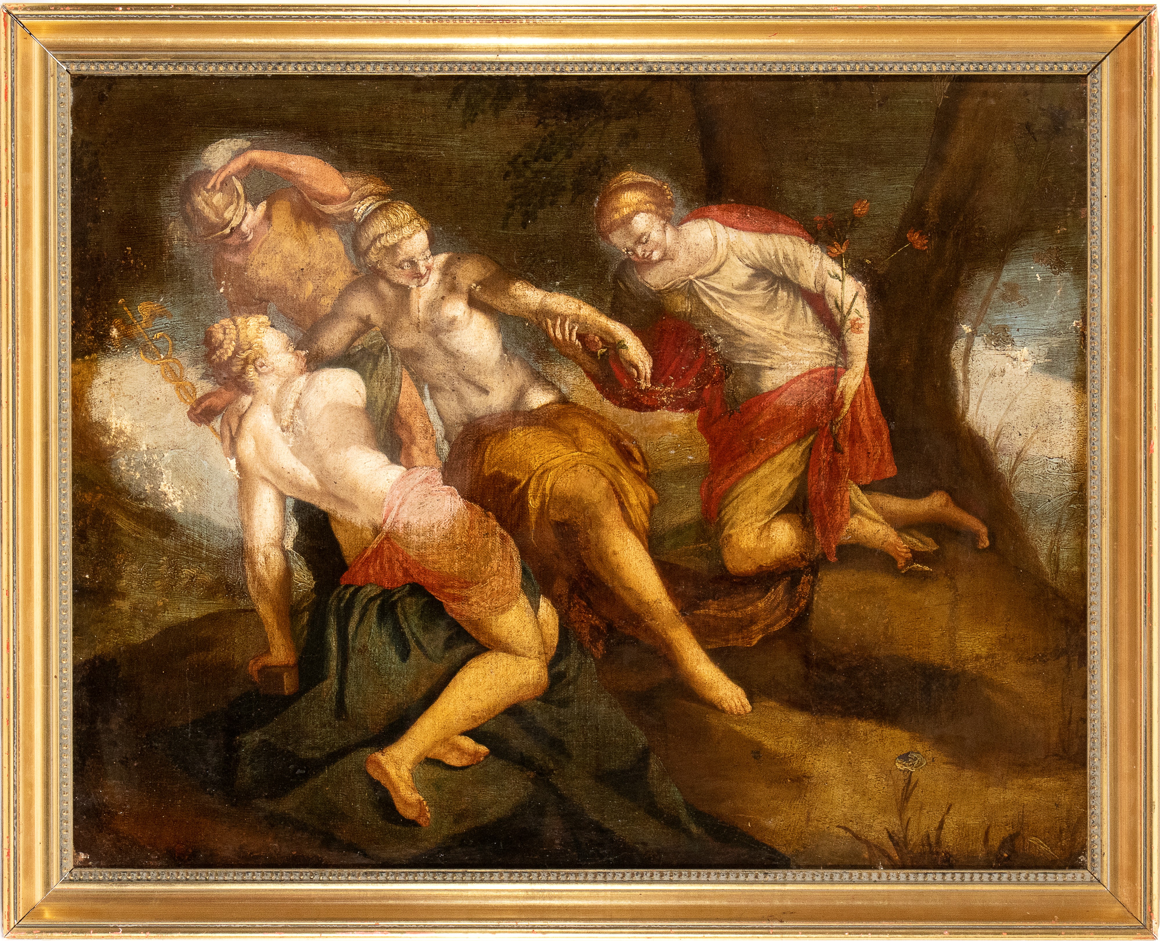 Artista Veneziano, Prima Metà XVII Secolo - Mercurio e Tre Ninfe