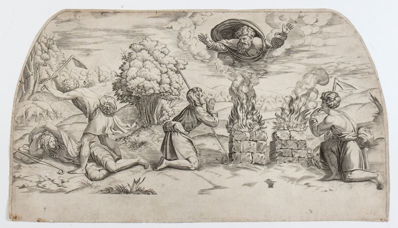 Marcantonio Raimondi - Il Sacrificio di Caino e Abele