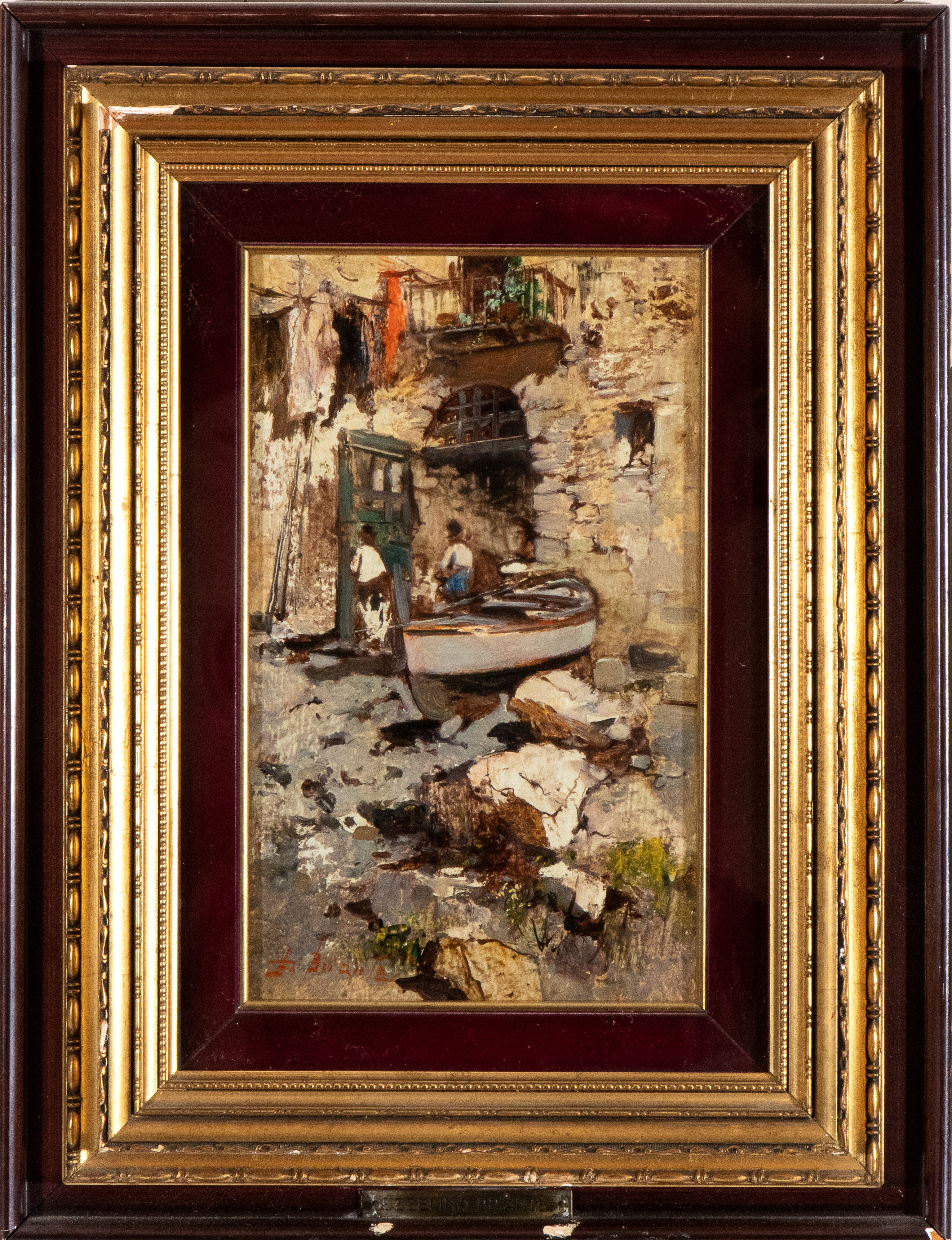 Veduta portuale con barca