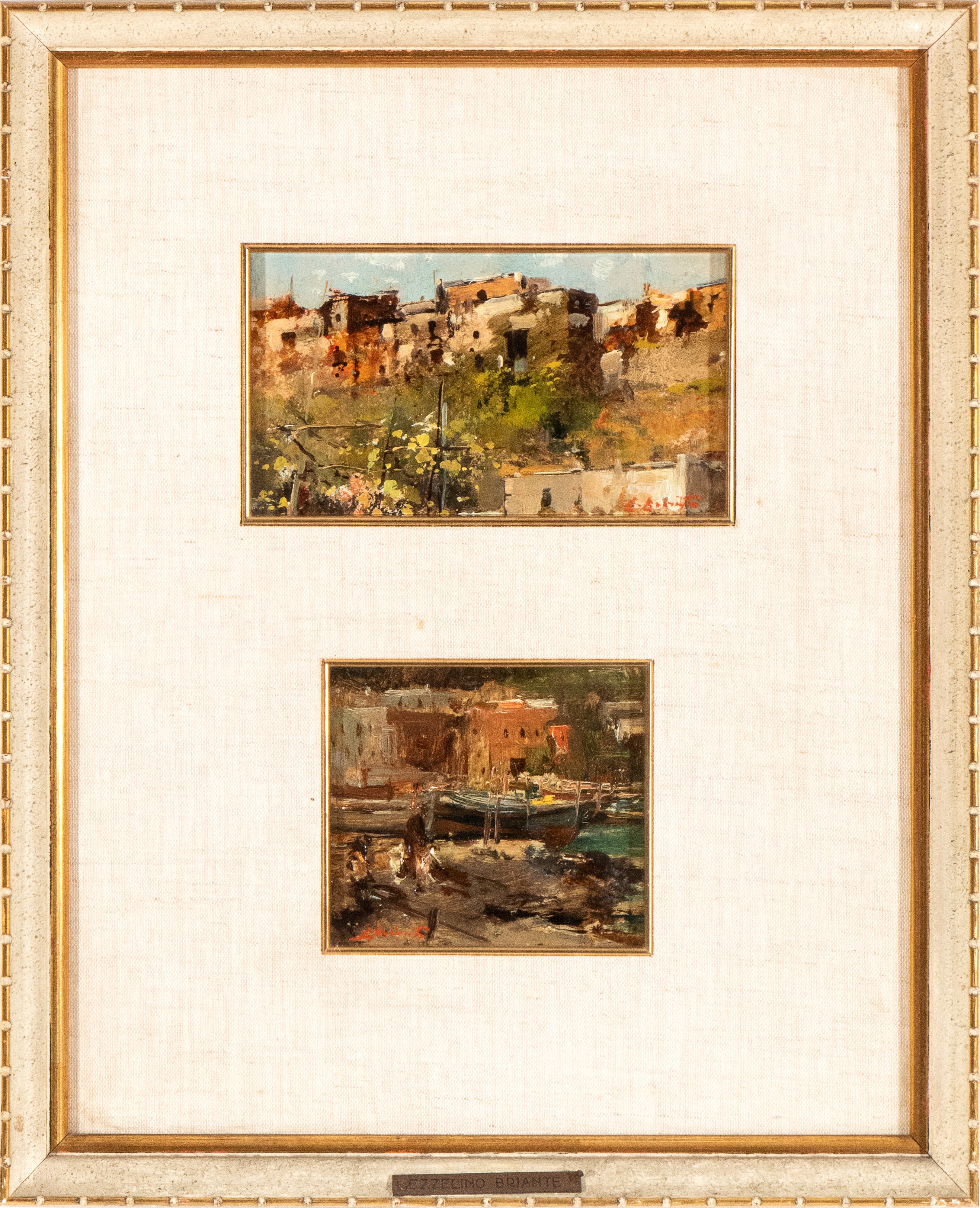 Lotto di due piccole vedute portuali