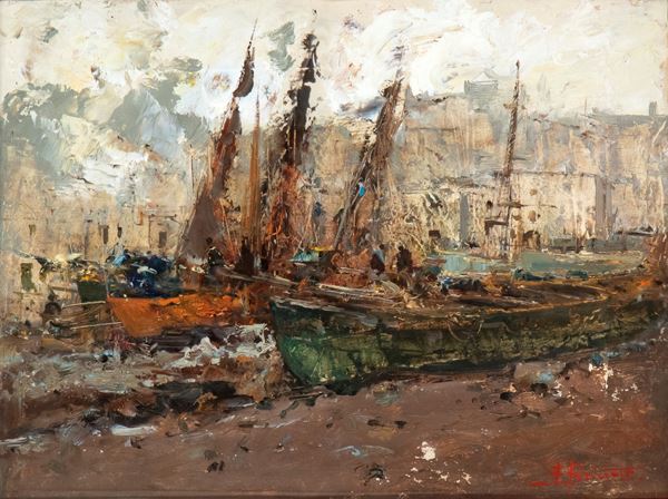 EZELINO BRIANTE - Boats in the harbour