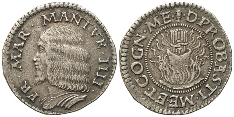 Mantova. Francesco II Gonzaga (1484 - 1519). Testone 'fascio di Verghe D'oro'. Ag (9,46 G; 27,5 M...