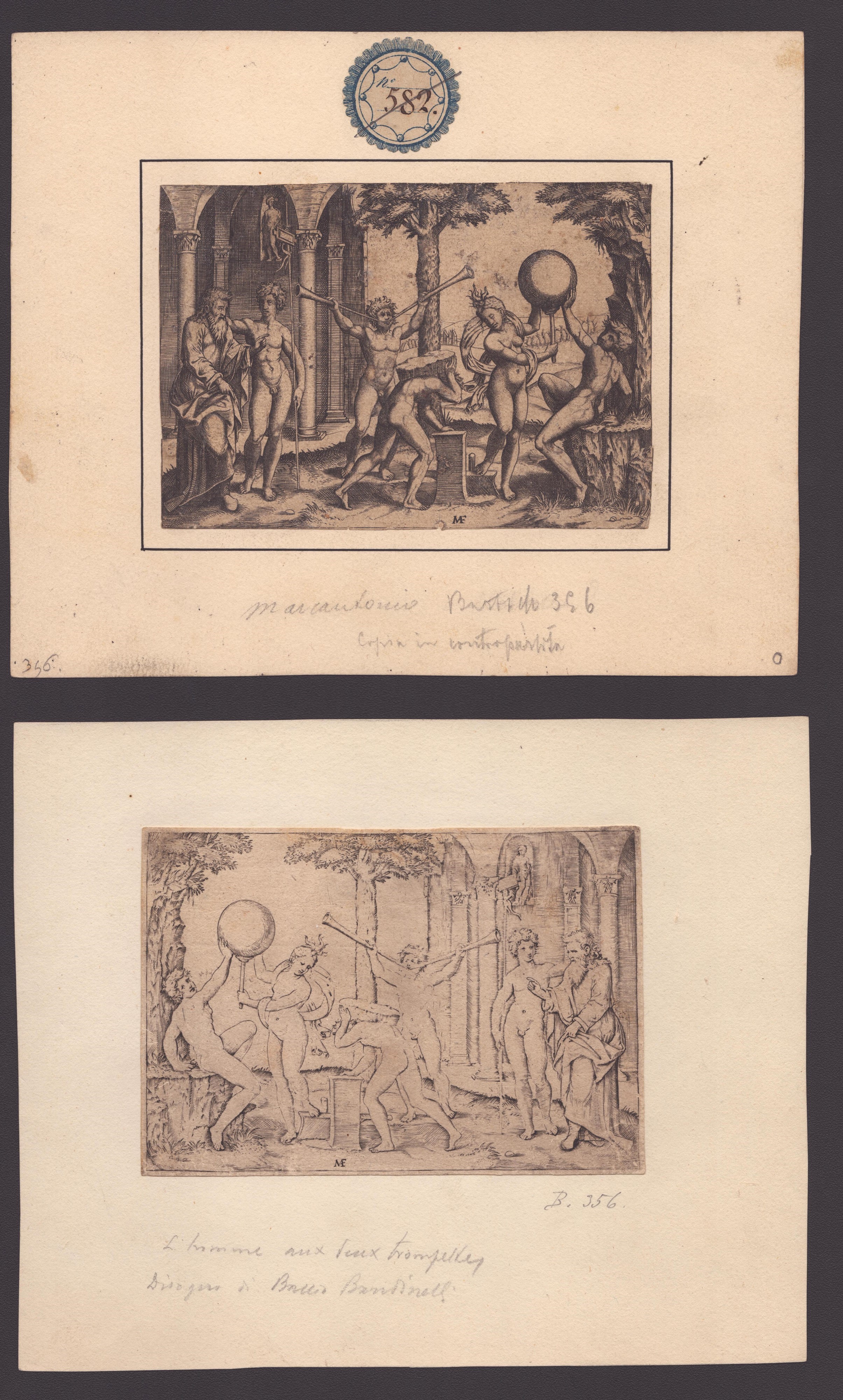 Marcantonio Raimondi - Un Uomo con Due Trombe