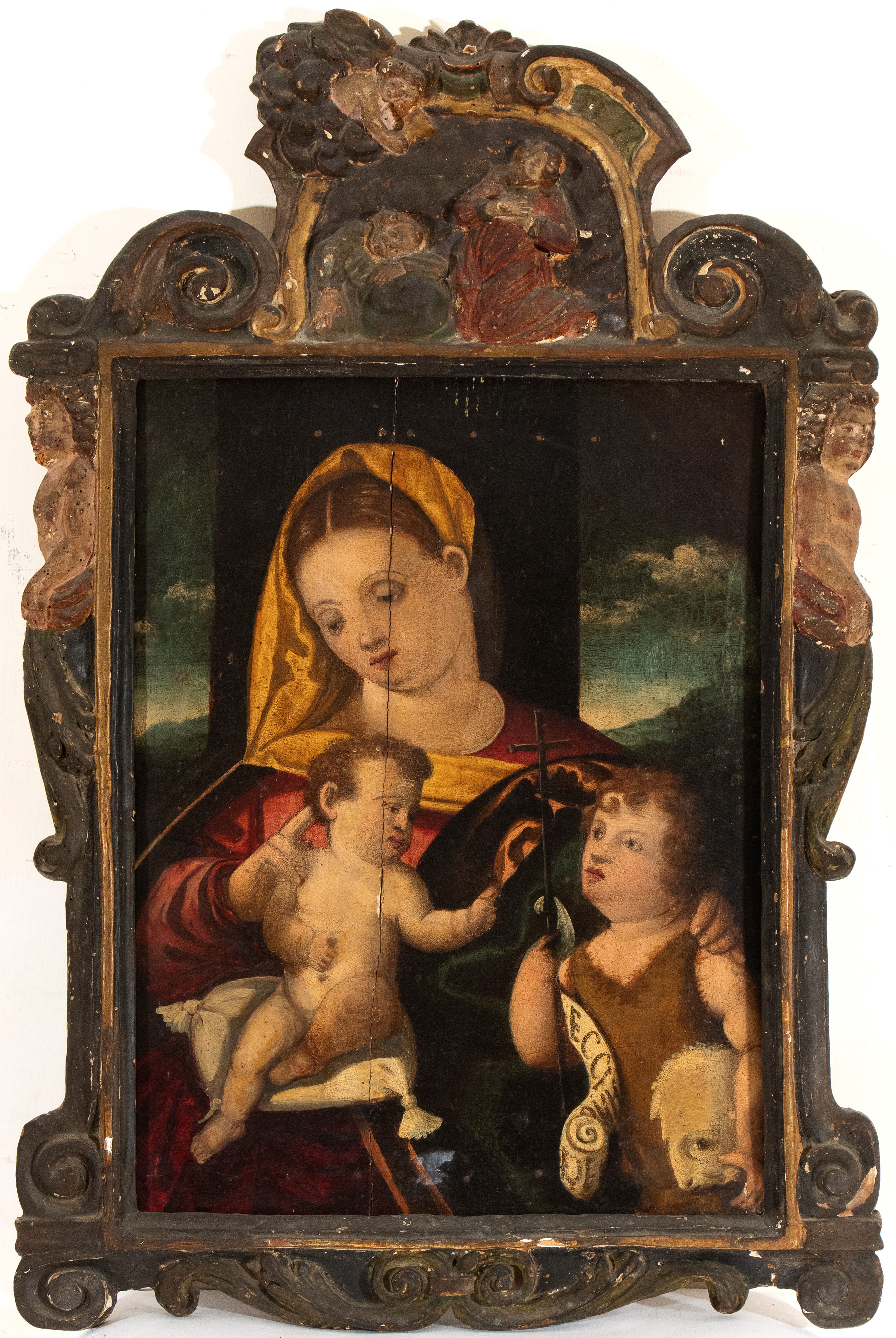 Artista Veneto, Prima Metà XVI Secolo - Madonna con Bambino e San Giovannino
