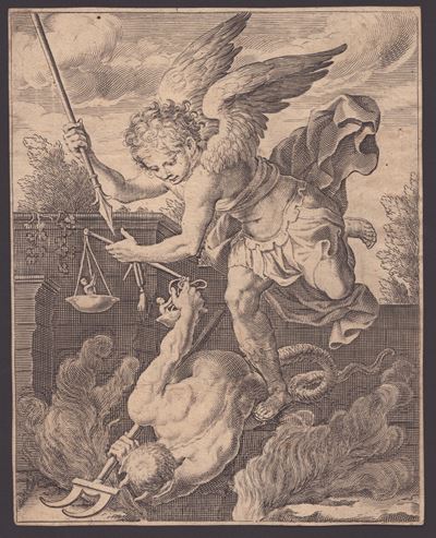 L'arcangelo Michele Schiaccia Satana