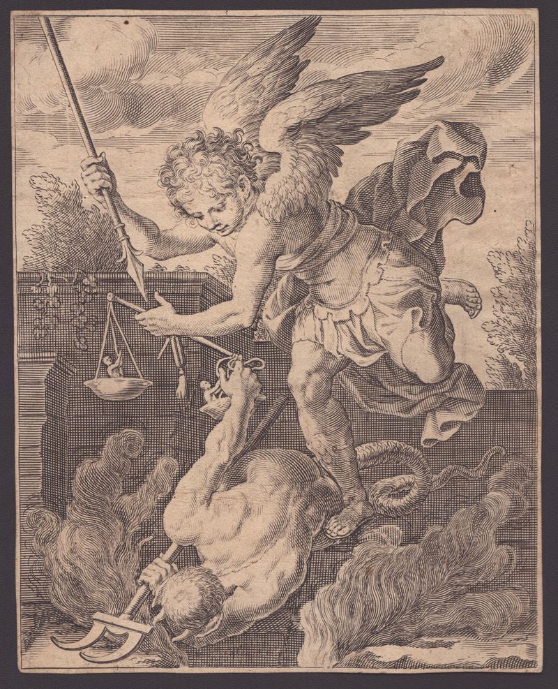 L'arcangelo Michele Schiaccia Satana