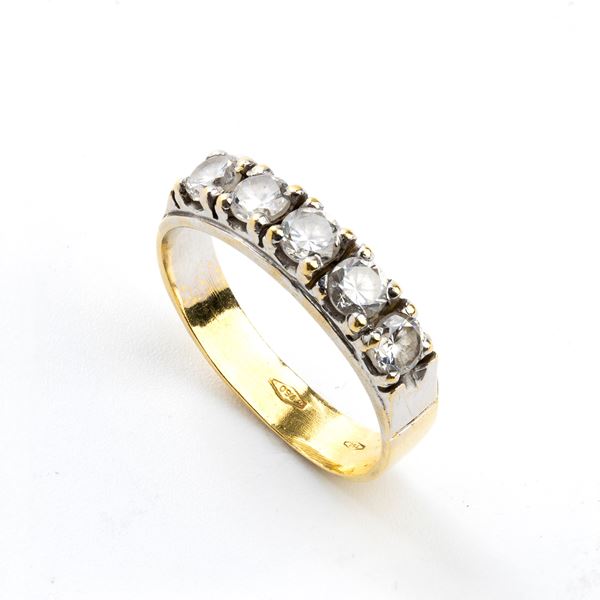 Glass paste gold ring