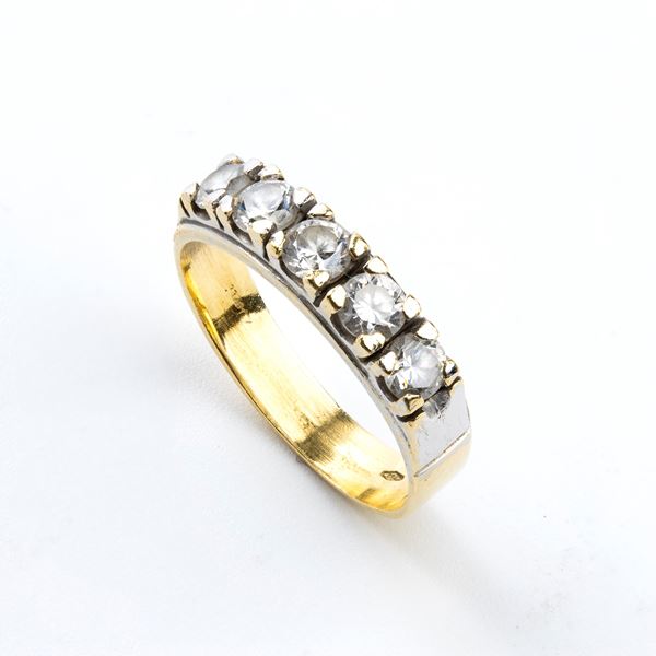 Glass paste gold ring