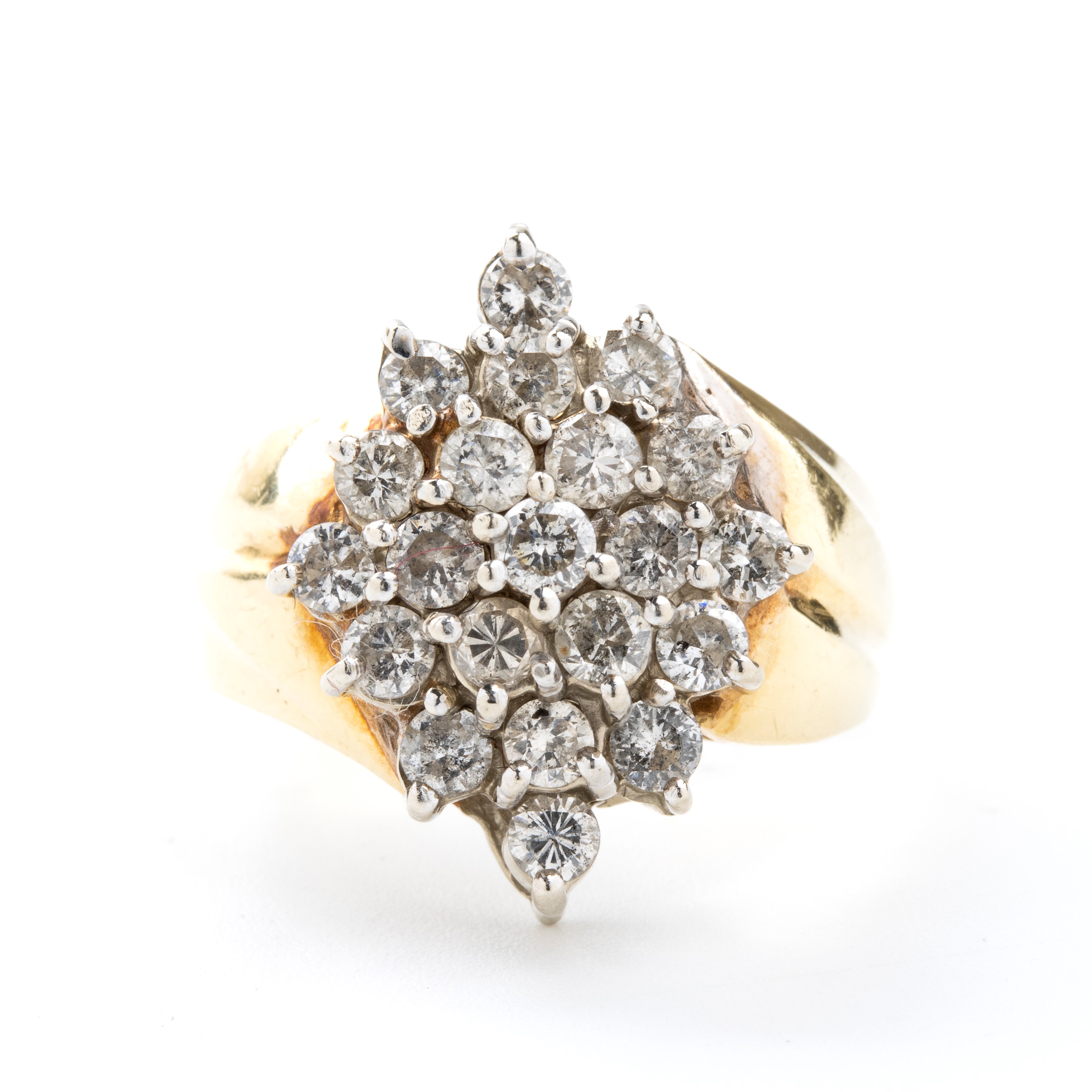 Anello a fascia in oro con diamanti