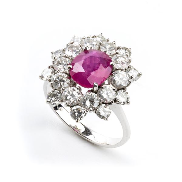 Ruby diamond gold ring