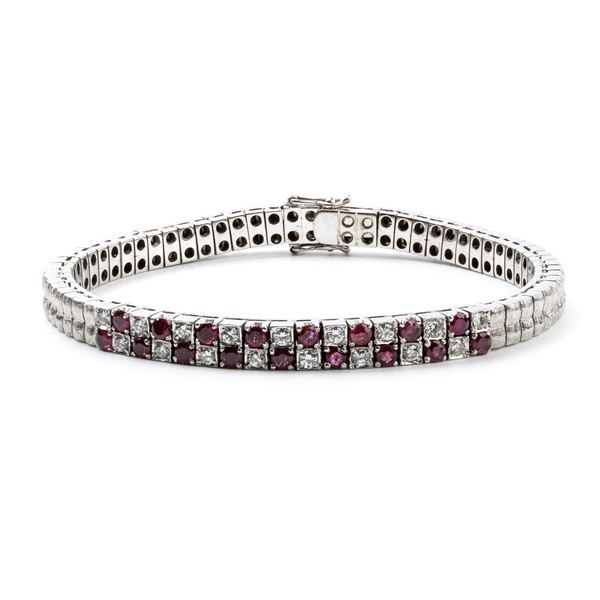 Diamond ruby gold bracelet