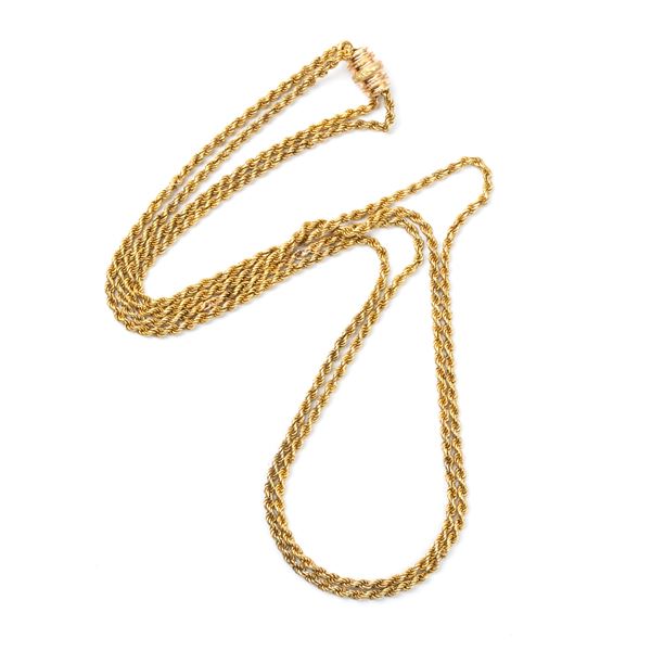 Yellow gold cord necklace