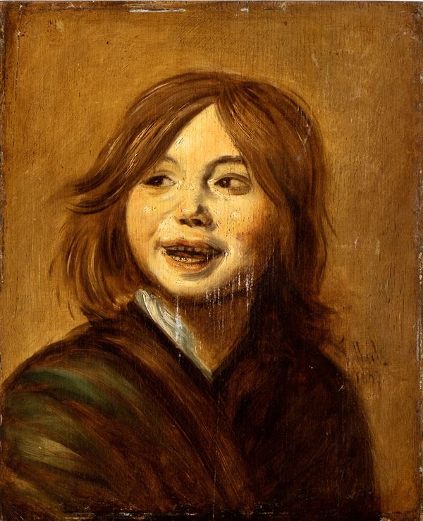 Artista olandese, XVII - XVIII secolo - Portrait of a Laughing Boy