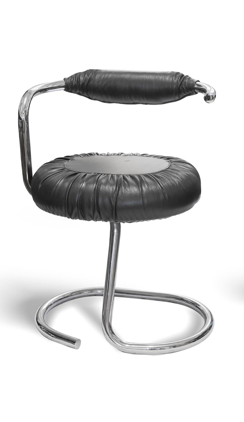Set di 8 Sedie Nere Cobra