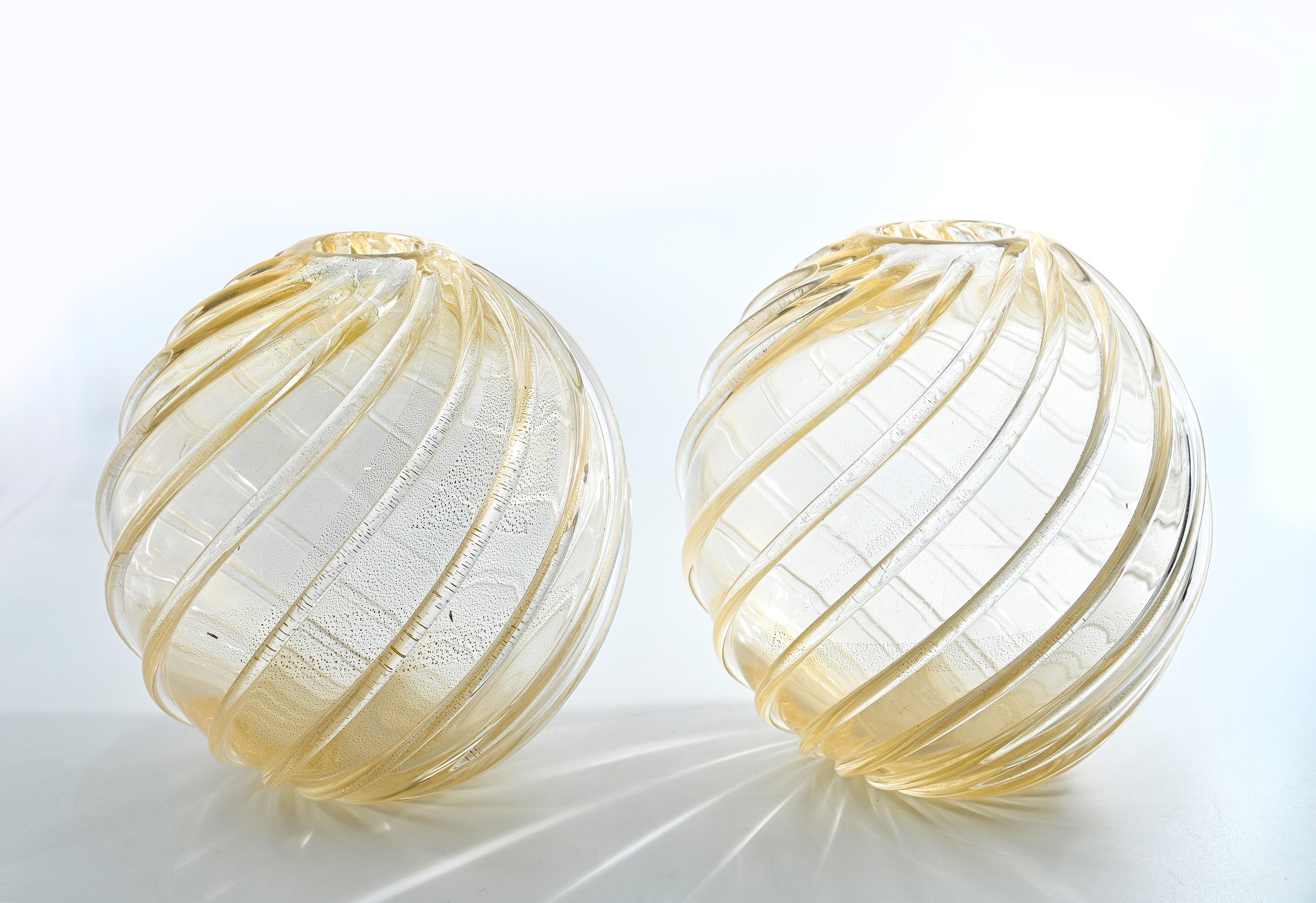 Coppia di sfere in vetro di Murano